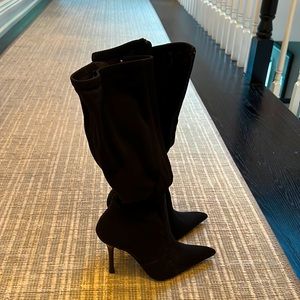 Sexy high-heeled 3-3/4” tall black neoprene boots by RSVP - NEVER WORN